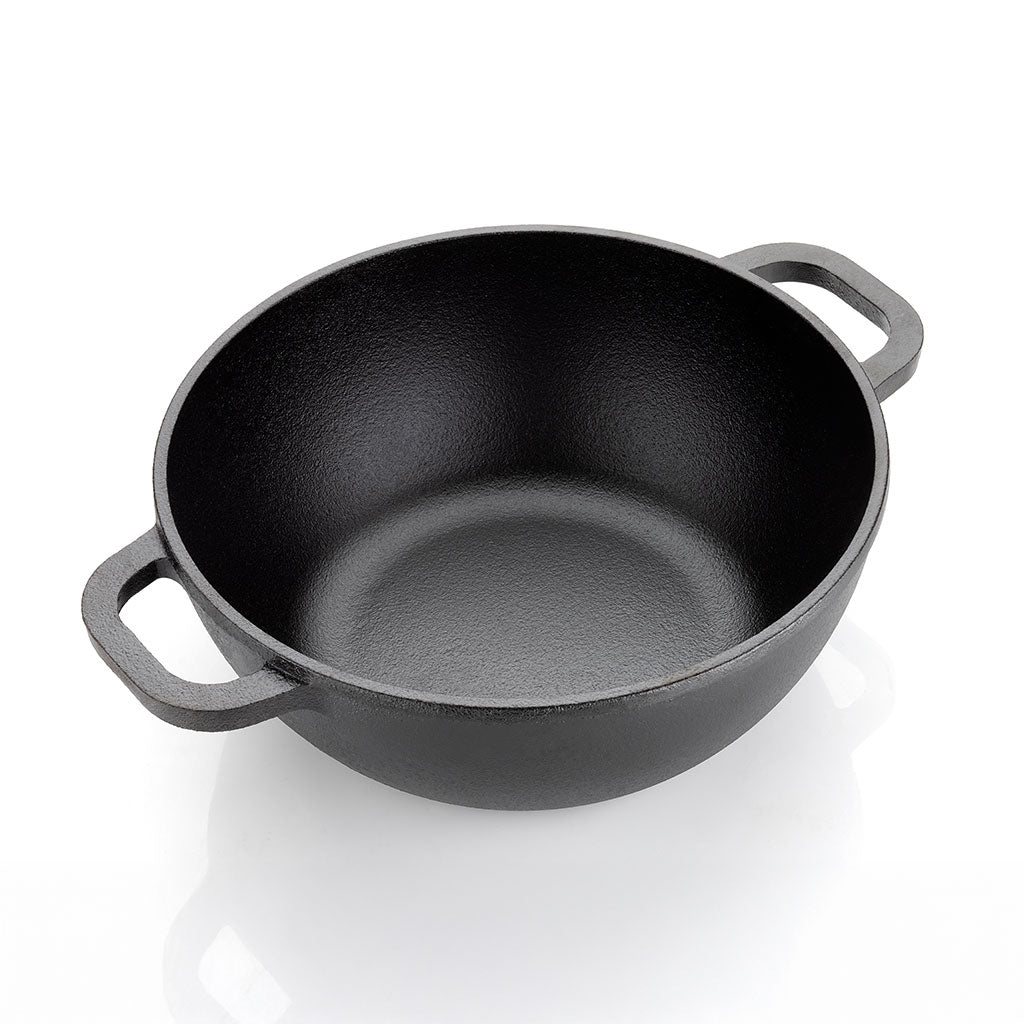 Cast Iron Kadai (Glass Lid) 24cm