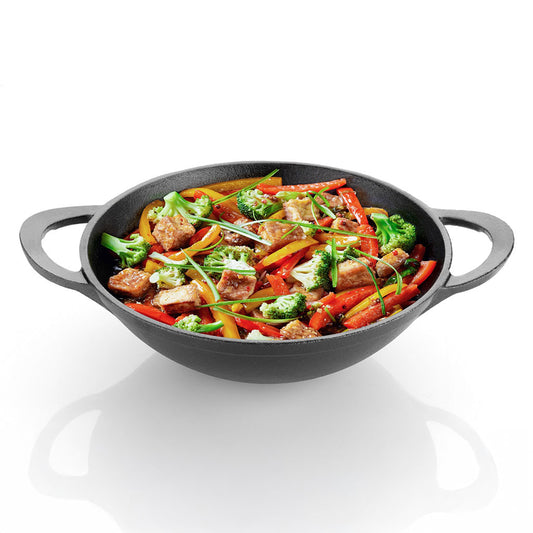 Cast Iron Kadai Curve Handle Big