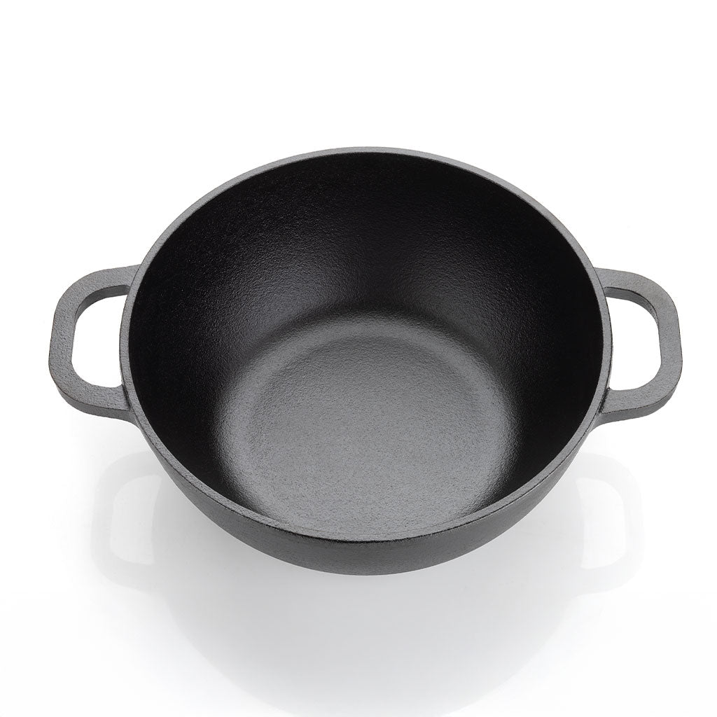 Cast Iron Kadai (Glass Lid) 24cm