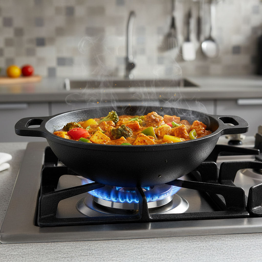 Cast Iron Kadai Round Small