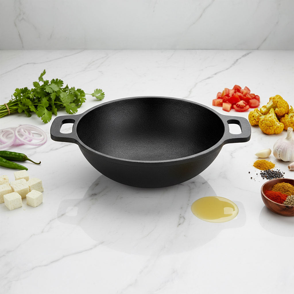 Cast Iron Kadai Round Small