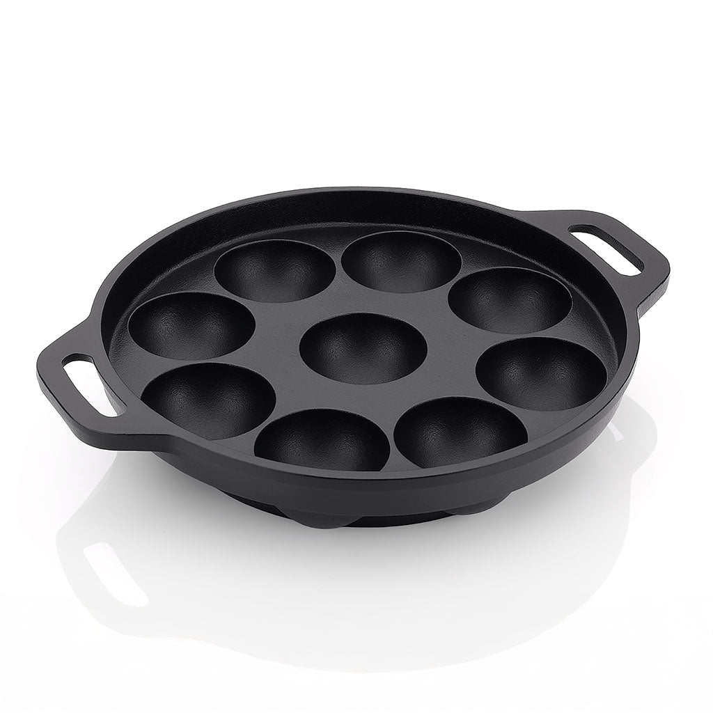 Cast Iron Paniyaram 9 Pit Round