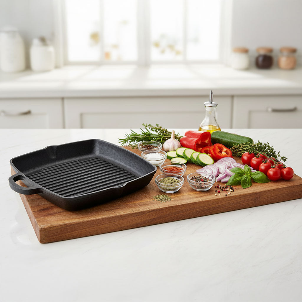 Cast Iron Grill Pan 26cm