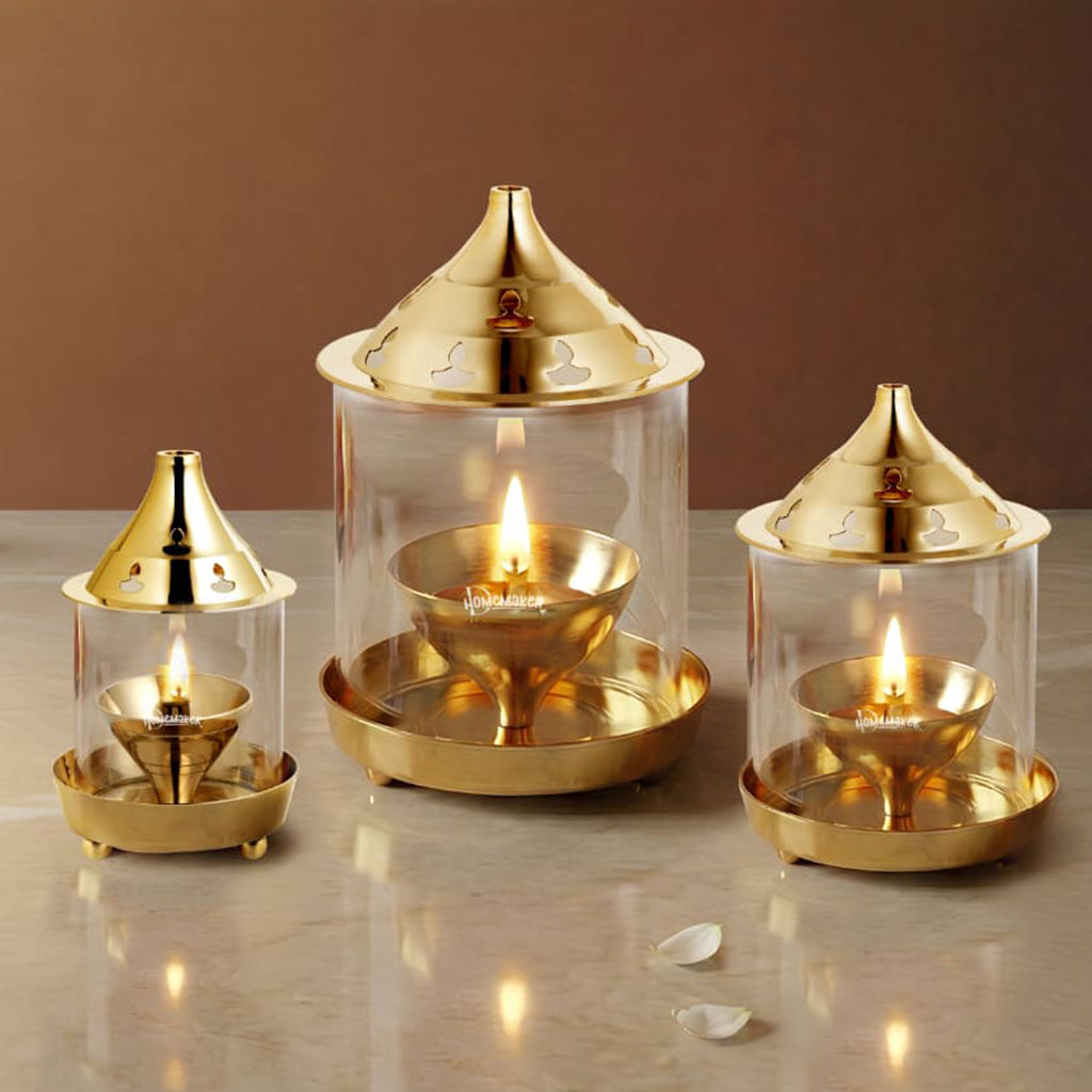 Sanatan Brass Diya With Cover Medium
